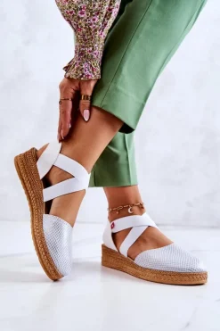 Hot Big Star Shoes Damskie Modne Espadryle Big Star JJ276036 Białe