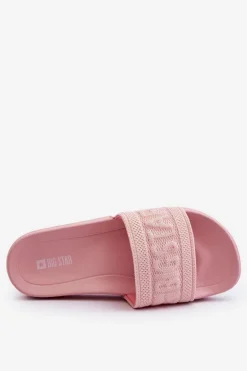 Big Star Shoes Klapki Damskie Big Star|Klapki Damskie Klasyczne*Damskie Modne Klapki Big Star LL274A157 Jasnoróżowe Różowy