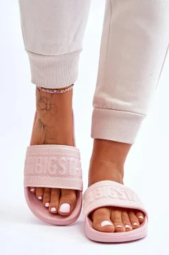 Big Star Shoes Klapki Damskie Big Star|Klapki Damskie Klasyczne*Damskie Modne Klapki Big Star LL274A157 Jasnoróżowe Różowy