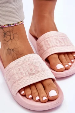 Big Star Shoes Klapki Damskie Big Star|Klapki Damskie Klasyczne*Damskie Modne Klapki Big Star LL274A157 Jasnoróżowe Różowy