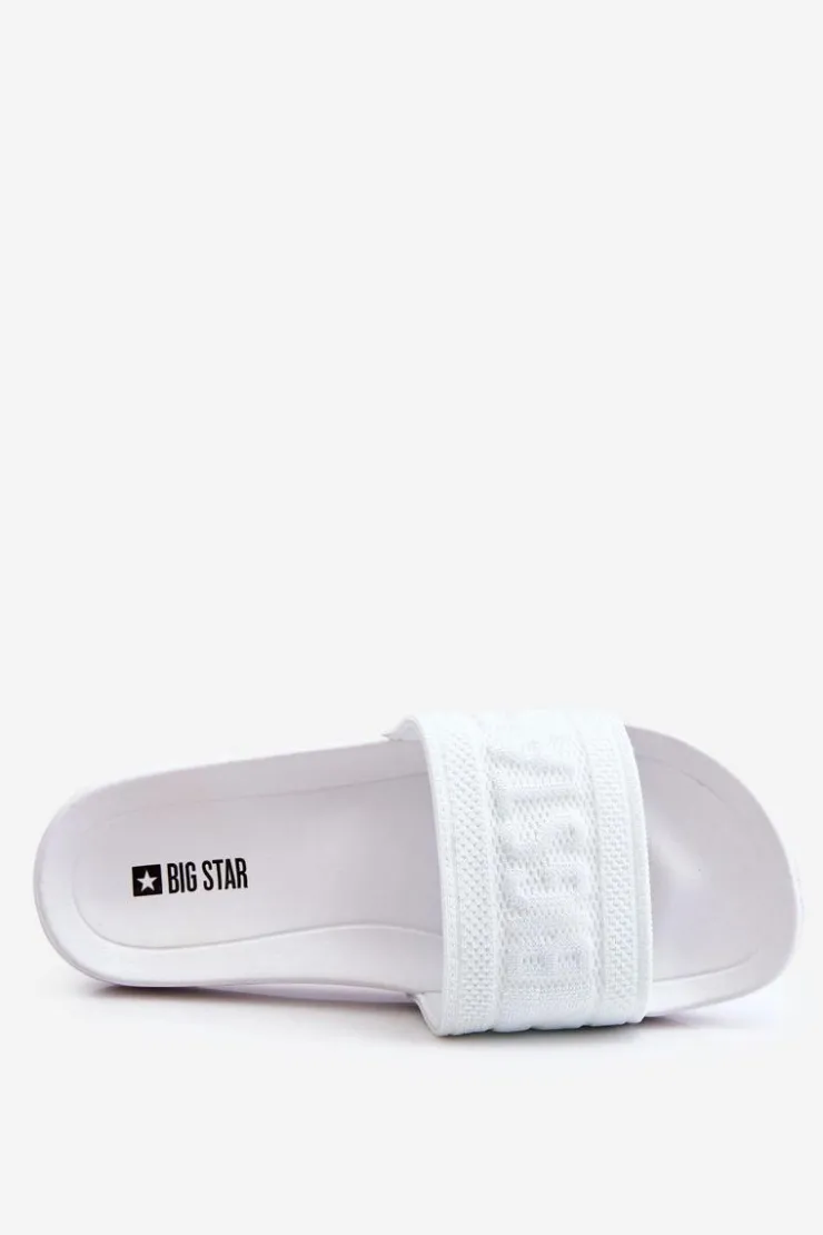 Best Big Star Shoes Damskie Modne Klapki Big Star LL274A159 Białe Biały