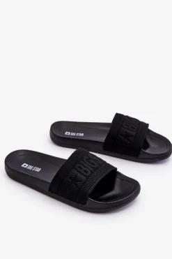 Big Star Shoes Klapki Damskie Big Star|Klapki Damskie Klasyczne*Damskie Modne Klapki Big Star LL274A158 Czarne