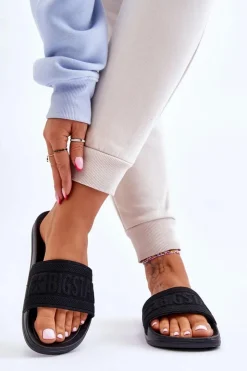 Big Star Shoes Klapki Damskie Big Star|Klapki Damskie Klasyczne*Damskie Modne Klapki Big Star LL274A158 Czarne