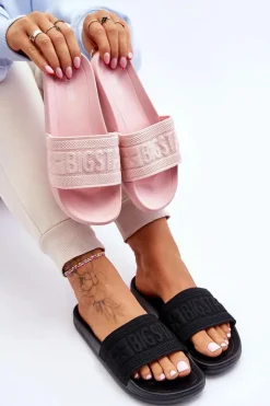 Big Star Shoes Klapki Damskie Big Star|Klapki Damskie Klasyczne*Damskie Modne Klapki Big Star LL274A158 Czarne