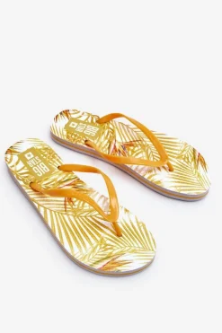 Outlet Big Star Shoes Damskie Modne Klapki Japonki Big Star LL274819 Żółte Żółty