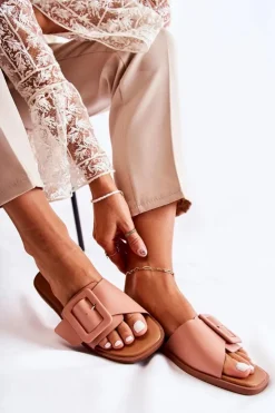 Damskie Boto Damskie Modne Klapki Na Lato Różowe Sylvia