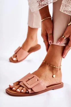 Damskie Boto Damskie Modne Klapki Na Lato Różowe Sylvia