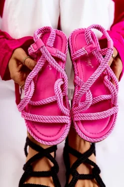 Damskie Boto Damskie Modne Sandały Plecione Fuksja Amparo