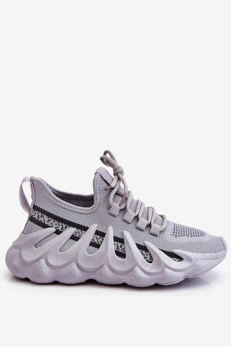 Damskie Boto Damskie Modne Skarpetkowe Sneakersy Szare Daxo