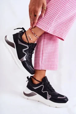 Hot Boto Damskie Modne Sneakersy Czarne Allie