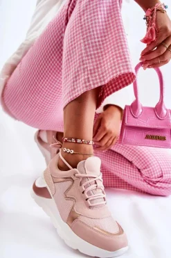 Boto Sneakersy Damskie*Damskie Modne Sneakersy Różowe Allie