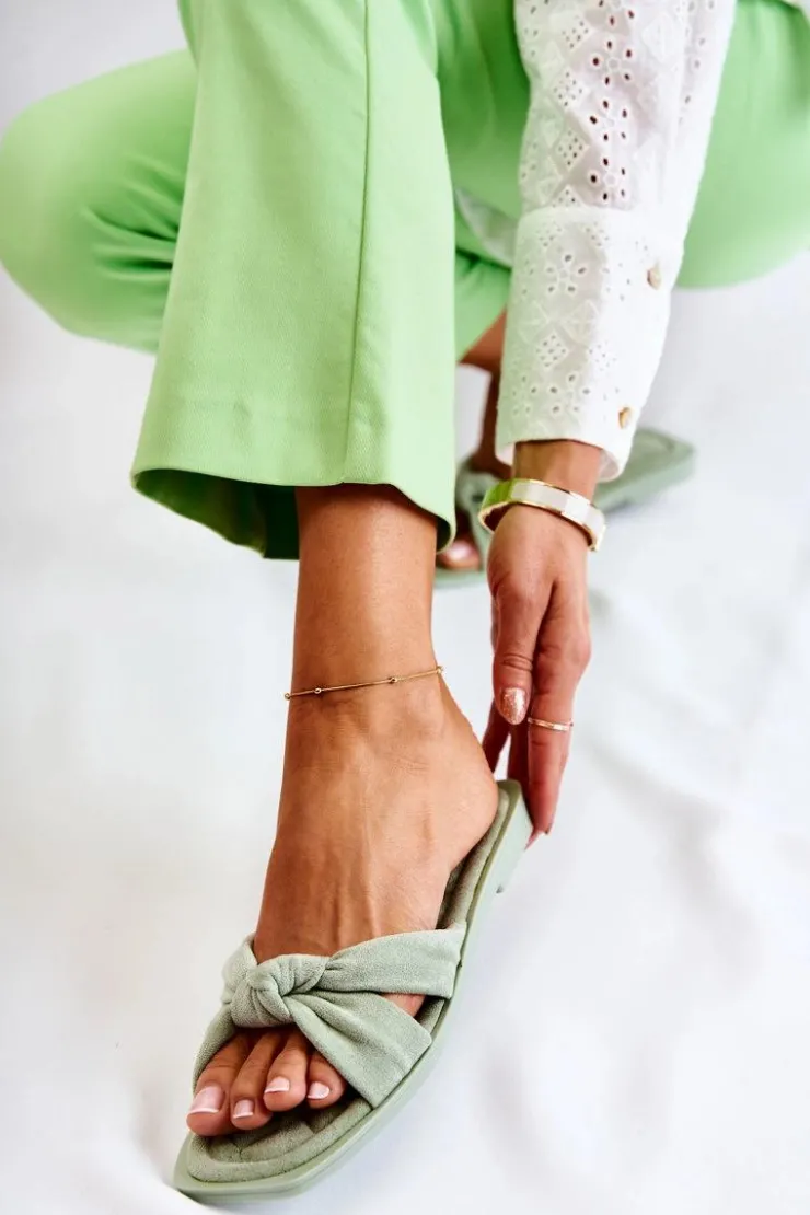 Damskie Boto Damskie Modne Zamszowe Klapki Zielone Lorrie