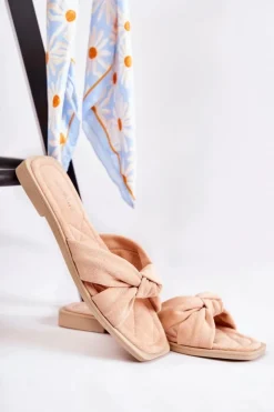 Damskie Boto Damskie Modne Zamszowe Klapki Nude Lorrie