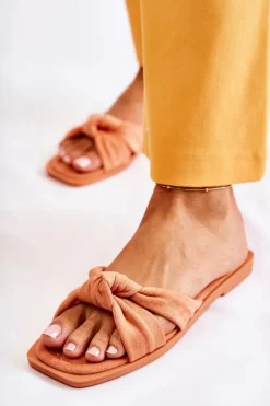 Boto Klapki Damskie Klasyczne*Damskie Modne Zamszowe Klapki Pomarańczowe Lorrie