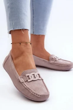 Damskie Boto Damskie Modne Zamszowe Mokasyny Fioletowe Rabell