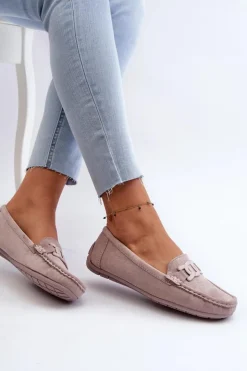 Damskie Boto Damskie Modne Zamszowe Mokasyny Fioletowe Rabell