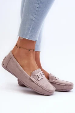 Damskie Boto Damskie Modne Zamszowe Mokasyny Fioletowe Rabell