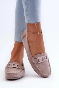 Damskie Boto Damskie Modne Zamszowe Mokasyny Fioletowe Rabell