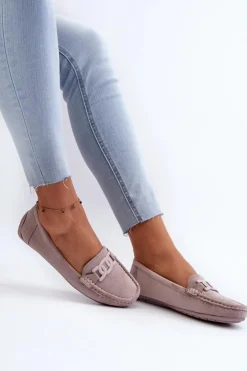 Damskie Boto Damskie Modne Zamszowe Mokasyny Fioletowe Rabell