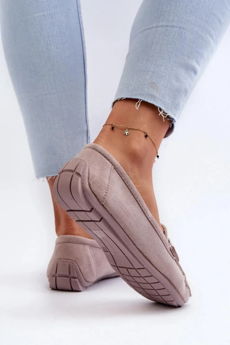 Damskie Boto Damskie Modne Zamszowe Mokasyny Fioletowe Rabell