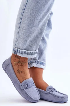 Boto Loafersy Damskie|Mokasyny Damskie Zamszowe*Damskie Modne Zamszowe Mokasyny e Rabell Niebieski