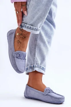 Boto Loafersy Damskie|Mokasyny Damskie Zamszowe*Damskie Modne Zamszowe Mokasyny e Rabell Niebieski