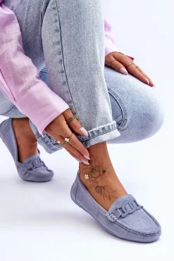 Boto Loafersy Damskie|Mokasyny Damskie Zamszowe*Damskie Modne Zamszowe Mokasyny e Rabell Niebieski