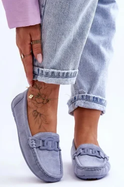 Boto Loafersy Damskie|Mokasyny Damskie Zamszowe*Damskie Modne Zamszowe Mokasyny e Rabell Niebieski