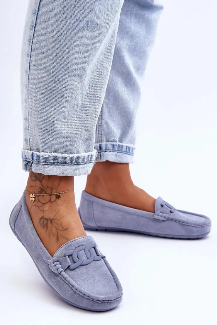 Boto Loafersy Damskie|Mokasyny Damskie Zamszowe*Damskie Modne Zamszowe Mokasyny e Rabell Niebieski