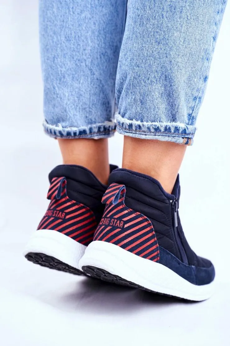 Big Star Shoes Śniegowce Damskie*Damskie Młodzieżowe Śniegowce Big Star Granatowe GG274471