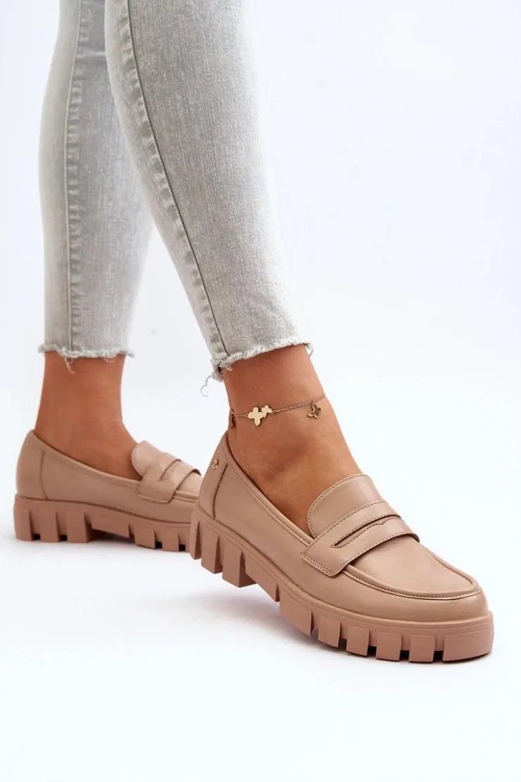 Buty damskie Vinceza Mokasyny Płaskie|Mokasyny Damskie Zamszowe*Damskie Mokasyny Eko Skóra Beżowe Seravisa