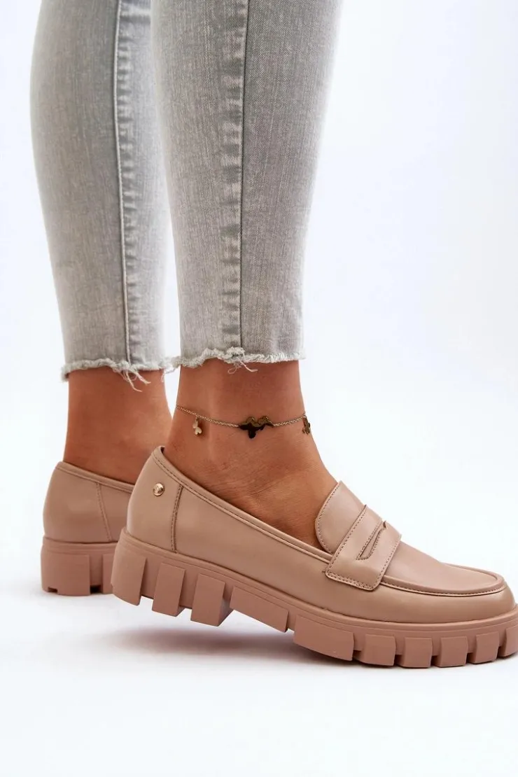 Buty damskie Vinceza Mokasyny Płaskie|Mokasyny Damskie Zamszowe*Damskie Mokasyny Eko Skóra Beżowe Seravisa