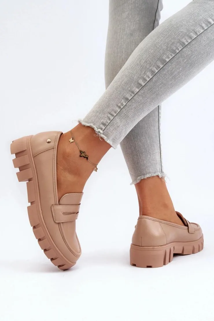 Buty damskie Vinceza Mokasyny Płaskie|Mokasyny Damskie Zamszowe*Damskie Mokasyny Eko Skóra Beżowe Seravisa