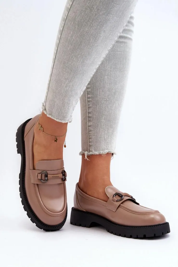 Damskie Buty damskie Vinceza Damskie Mokasyny Eko Skórzane Beżowe Ledda