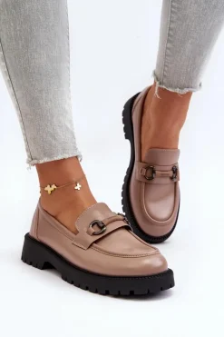 Damskie Buty damskie Vinceza Damskie Mokasyny Eko Skórzane Beżowe Ledda