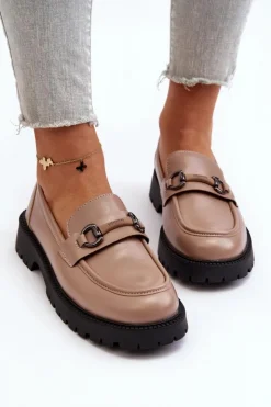 Damskie Buty damskie Vinceza Damskie Mokasyny Eko Skórzane Beżowe Ledda