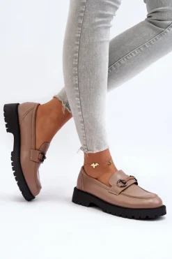 Damskie Buty damskie Vinceza Damskie Mokasyny Eko Skórzane Beżowe Ledda