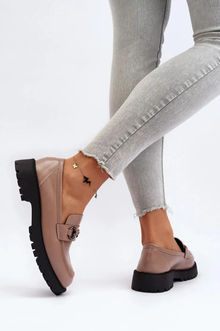 Damskie Buty damskie Vinceza Damskie Mokasyny Eko Skórzane Beżowe Ledda