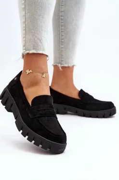 Damskie Buty damskie Vinceza Damskie Mokasyny Eko Zamszowe Czarne Seravisa