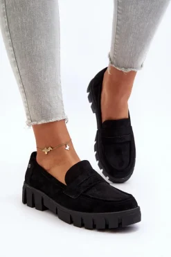 Damskie Buty damskie Vinceza Damskie Mokasyny Eko Zamszowe Czarne Seravisa