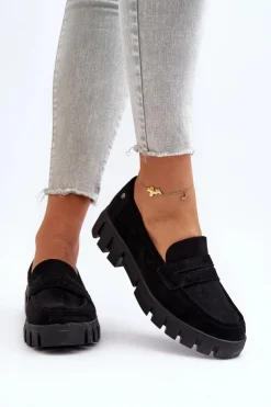 Damskie Buty damskie Vinceza Damskie Mokasyny Eko Zamszowe Czarne Seravisa