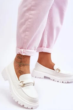 Boto Mokasyny Damskie Skórzane|Mokasyny Na Platformie*Damskie Mokasyny Na Masywnej Platformie Białe Calypso