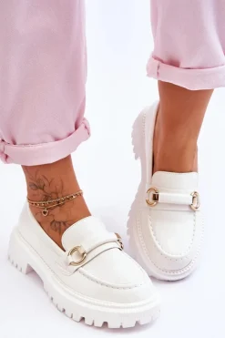 Boto Mokasyny Damskie Skórzane|Mokasyny Na Platformie*Damskie Mokasyny Na Masywnej Platformie Białe Calypso