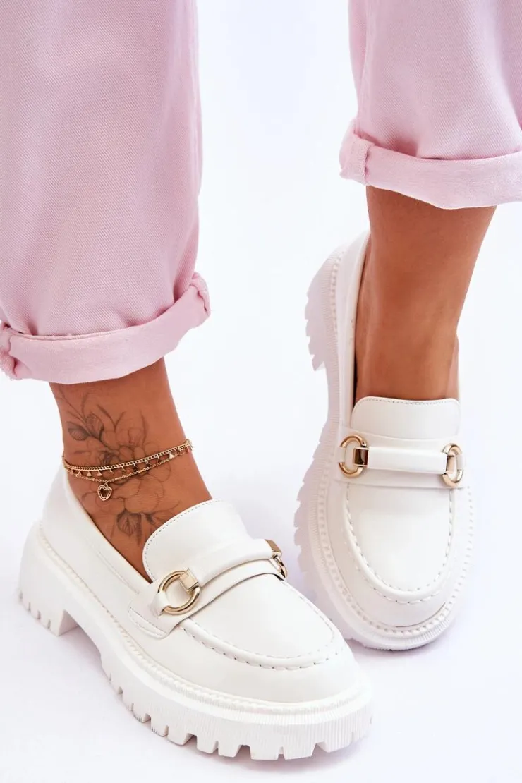Boto Mokasyny Damskie Skórzane|Mokasyny Na Platformie*Damskie Mokasyny Na Masywnej Platformie Białe Calypso