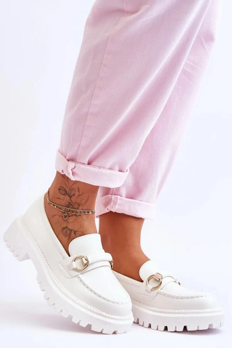 Boto Mokasyny Damskie Skórzane|Mokasyny Na Platformie*Damskie Mokasyny Na Masywnej Platformie Białe Calypso