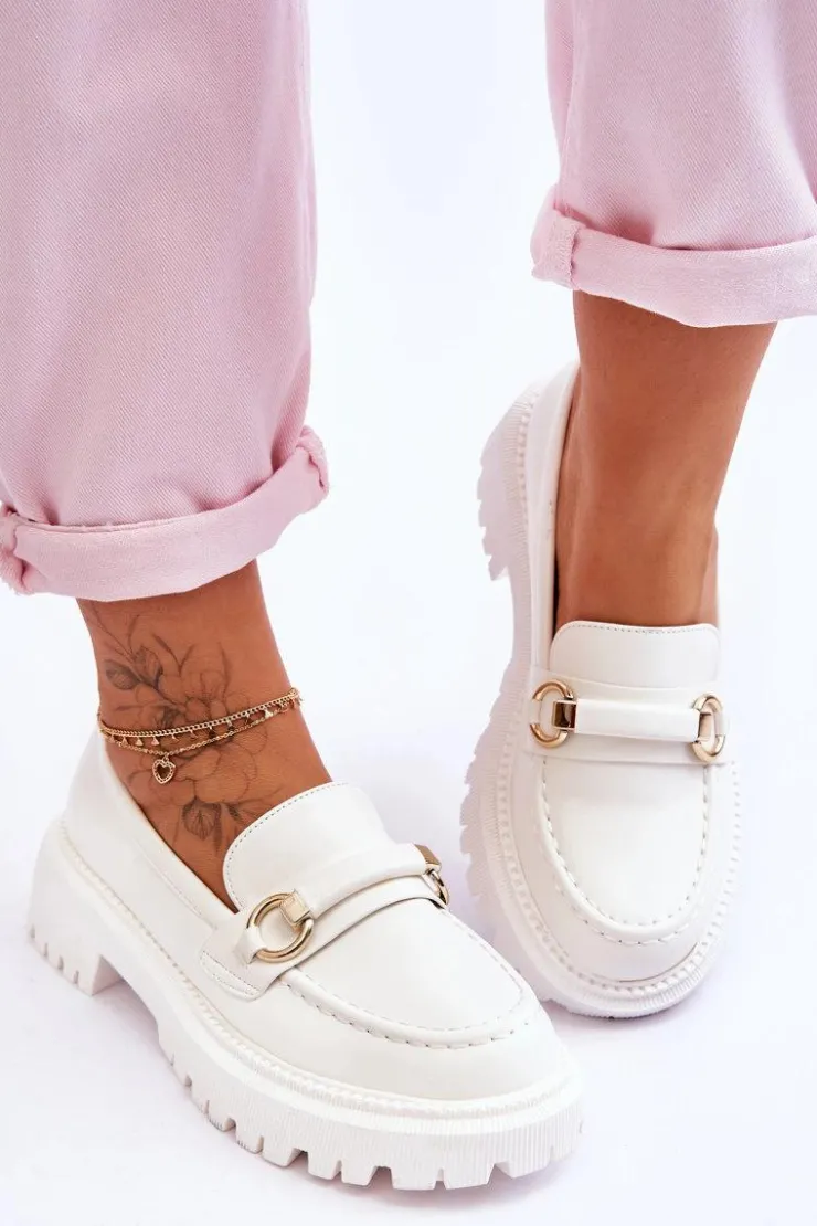 Boto Mokasyny Damskie Skórzane|Mokasyny Na Platformie*Damskie Mokasyny Na Masywnej Platformie Białe Calypso