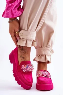 Boto Mokasyny Na Platformie|Mokasyny Damskie Zamszowe*Damskie Mokasyny Na Platformie Z Ozdobami Fuksja Brenda