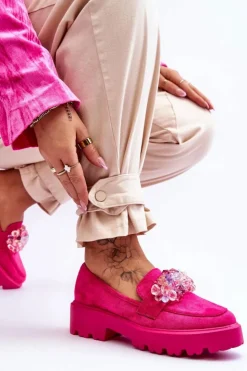 Boto Mokasyny Na Platformie|Mokasyny Damskie Zamszowe*Damskie Mokasyny Na Platformie Z Ozdobami Fuksja Brenda