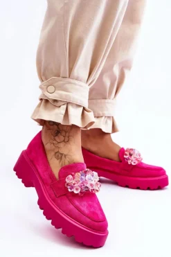 Boto Mokasyny Na Platformie|Mokasyny Damskie Zamszowe*Damskie Mokasyny Na Platformie Z Ozdobami Fuksja Brenda