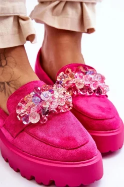 Boto Mokasyny Na Platformie|Mokasyny Damskie Zamszowe*Damskie Mokasyny Na Platformie Z Ozdobami Fuksja Brenda